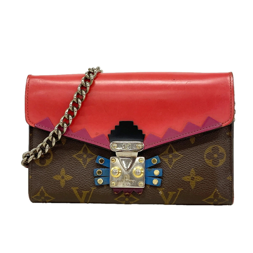 Louis Vuitton Monogram Totem Portefeuille Twist Chain Wallet, M61488, Brown F...